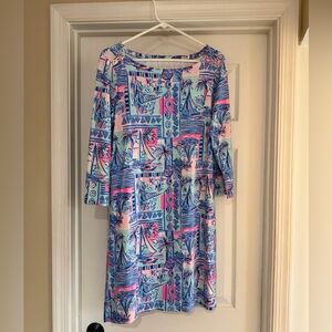 Lilly Pulitzer Pink and Blue Long Sleeve Dress